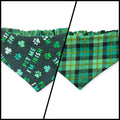 Pet Me I'm Irish/Green Plaid Slip-on Scrunchie Bandana (X-Small)
