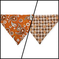 Longhorns/Pumpkin Plaid Reversible Slide-on Bandana (Small)