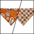 Longhorn Paisley/Pumpkin Plaid Reversible Slide-on Bandana (XX-Small)
