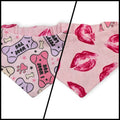 Conversation Hearts Bones/Kisses Slip-on Scrunchie Bandana (Medium)
