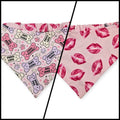 Conversation Hearts Bones/Kisses Slip-on Scrunchie Bandana (Medium/Large)