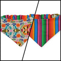 Crazy Butterflies/Serape Reversible Slip-on Scrunchie Bandana (X-Small/Small)