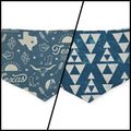 Texas Western Americana/Teal Southwestern Reversible Tie-on Bandana (Large)