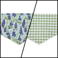 Bluebonnet & Texas/Multi Green Plaid Reversible Tie-on Bandana (Large)