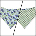 Bluebonnet & Texas/Multi Green Plaid Reversible Slip-on Scrunchie Bandana (Large)