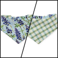 Bluebonnet & Texas/Multi Green Plaid Reversible Slip-on Scrunchie Bandana (Small)