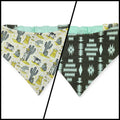 Cosmic Western Cowboy/Dark Olive Southwestern Reversible Slip-on Scrunchie Bandana (Large)