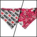Mama's Boy/Red Paisley Reversible Slip-on Scrunchie Bandana (Medium/Large)