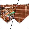 Longhorns Doodles/Orange Plaid Slip-on Scrunchie Bandana (Medium)