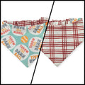 Throw the Ball/Poppy Plaid Reversible Slip-on Scrunchie Bandana (X-Small/Small)