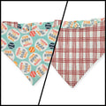 Throw the Ball/Poppy Plaid Reversible Slip-on Scrunchie Bandana (X-Large)