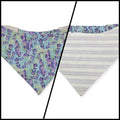 Aromatherapy-Lavender Fields/Purple Ticking Stripe Slip-on Scrunchie Bandana (Large/X-Large)