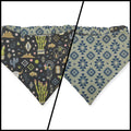Boho Southwestern Desert/ Alpaca Teal Southwestern Reversible Slip-on Scrunchie Bandana (Medium/Large)