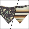 Western Elements on Mud/Brown Serape Reversible Slip-on Scrunchie Bandana (Large)