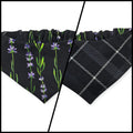 Dark Lavender Wildflowers/Black Plaid Reversible Slip-on Scrunchie Bandana (X-Small/Small)