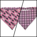 Mama's Girl/Pink Furberry Plaid Reversible Slip-on Scrunchie Bandana (Large)