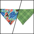 Indian Paintbrush & Bluebonnet/Green Plaid Reversible Slide-on Bandana (Small)