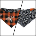 Texas Buffalo Plaid/Black Paisley Reversible Slip-on Scrunchie Bandana (X-Small/Small)