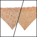 Peach Fuzz in Nature/Peach Floral Paisley Reversible Slip-on Scrunchie Bandana (Large)