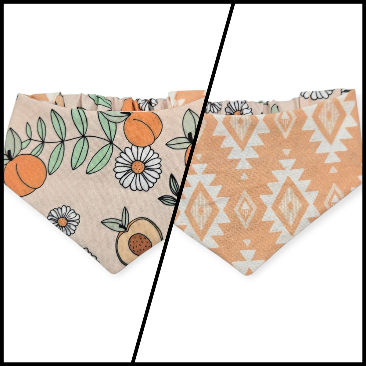 Sweet Peachy Daisies/Coastal Cowgirl Reversible Slip-on Scrunchie Bandana (X-Small/Small)