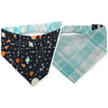 Halloween Candy/Faded Madras Diagonal Plaid Reversible Slip-on Scrunchie Bandana (Medium/Large)