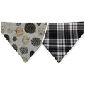Pumpkin Quilt/Gray & Tan Plaid Reversible Slide-on Bandana (Large)