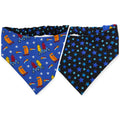 Patriotic Food/Blue Stars Reversible Slip-on Scrunchie Bandana (Large/X-Large)