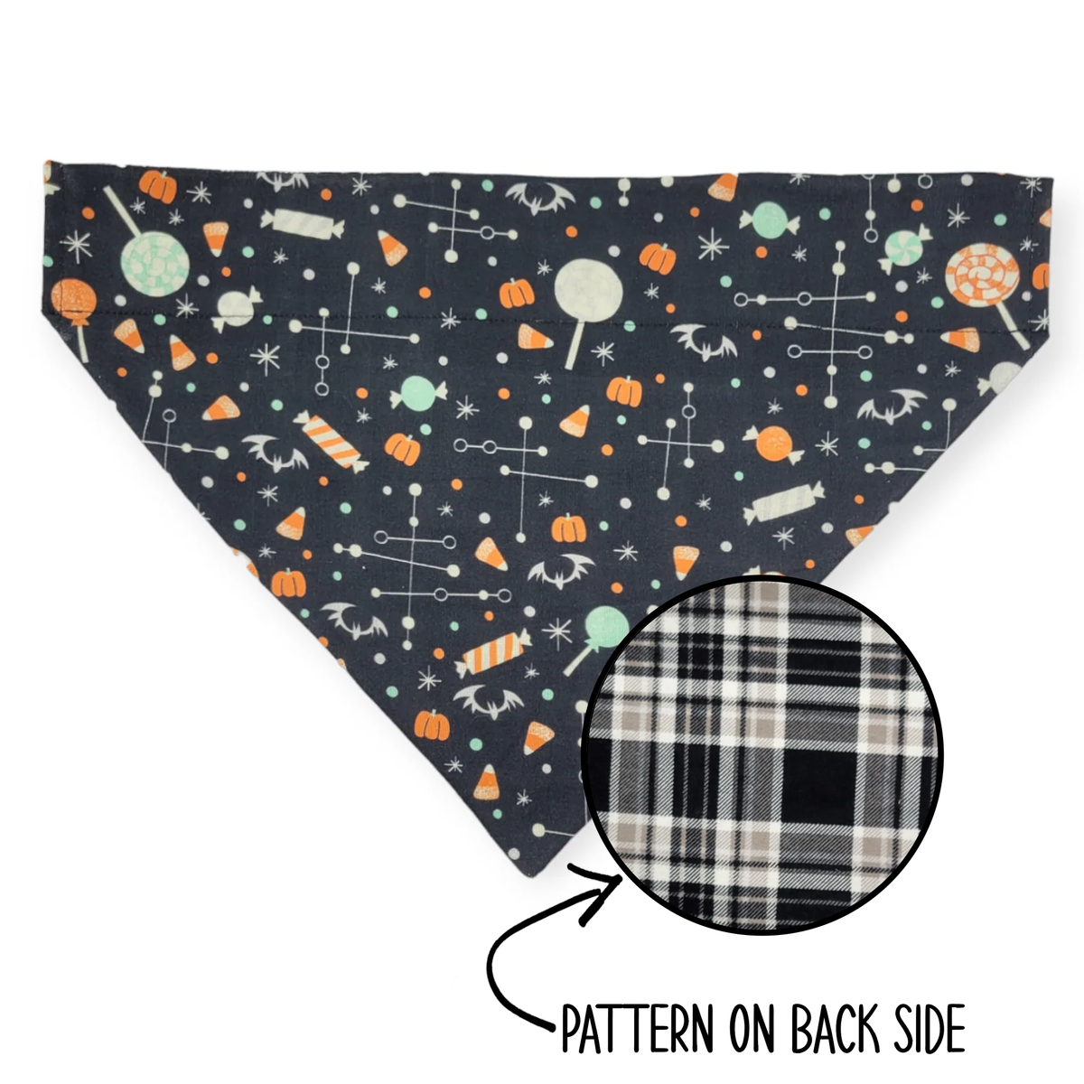Halloween Candy/Plaid Reversible Bandana