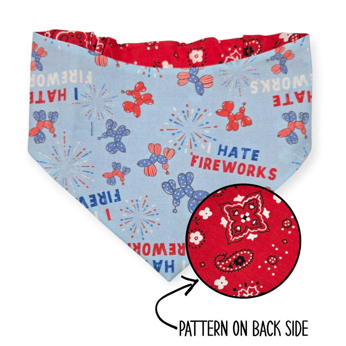 I Hate Fireworks/Red Paisley Reversible Bandana