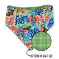 Indian Paintbrush & Bluebonnet/Green Plaid Reversible Bandana