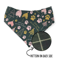 Just a Pup/Dark Green Plaid Reversible Bandana