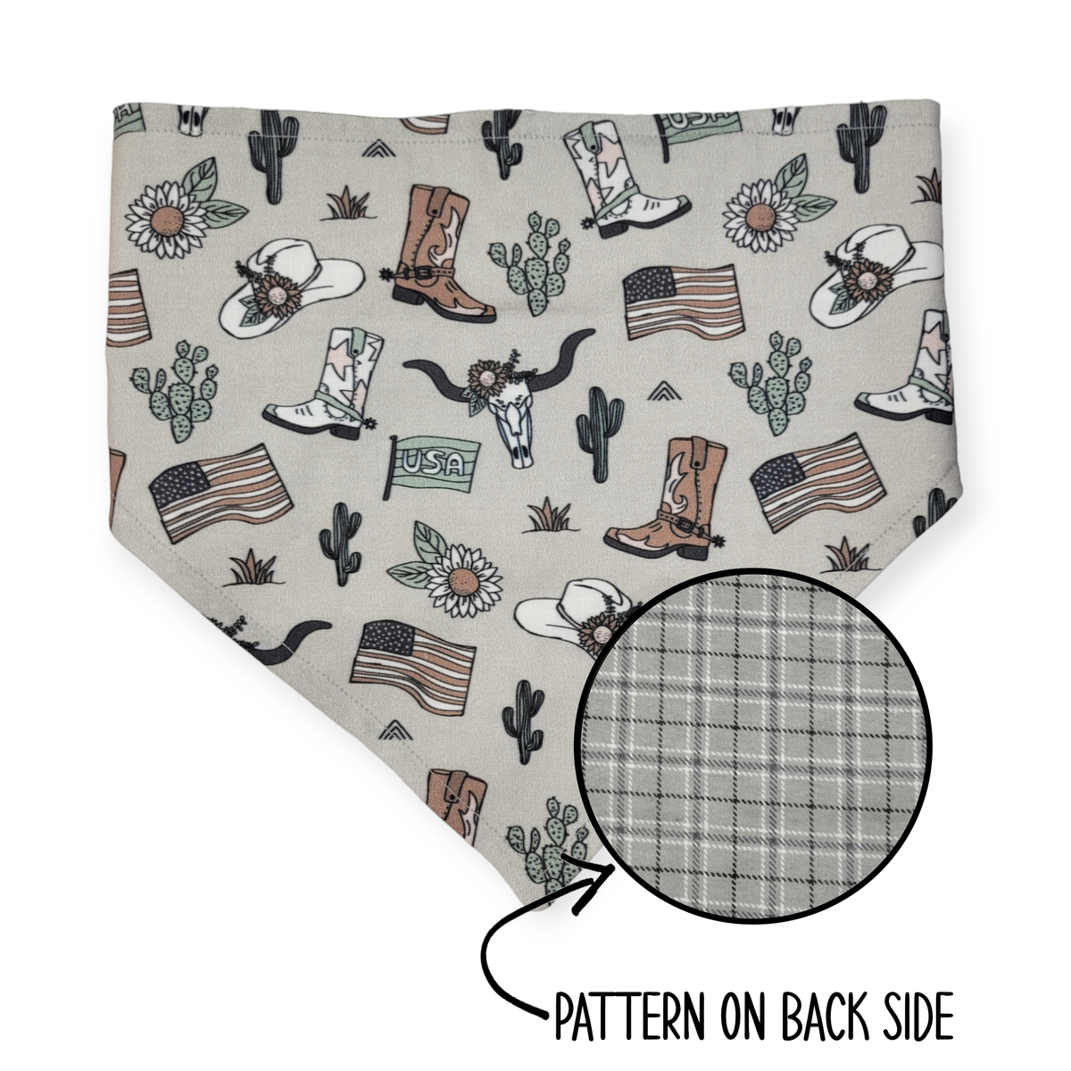 Little Cowboy/Gray Plaid Reversible Bandana