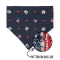Navy Paw Prints/Tie Dye Star Patriotic Reversible Bandana