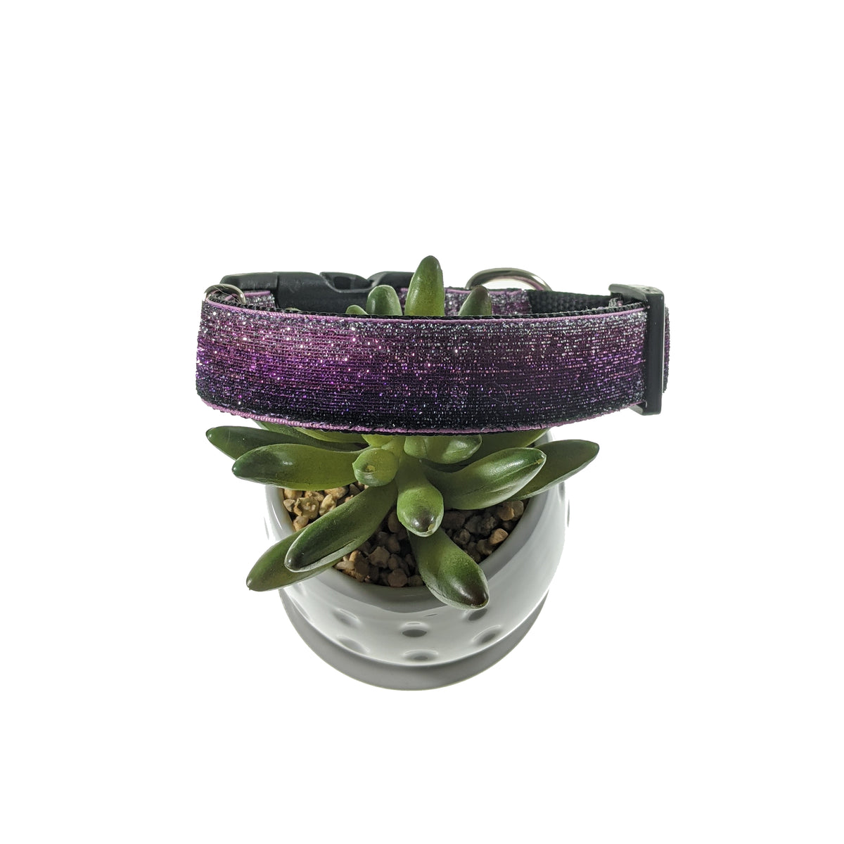 Purple & Silver Ombre Mermaid Dog Collar (Medium, 1" wide)