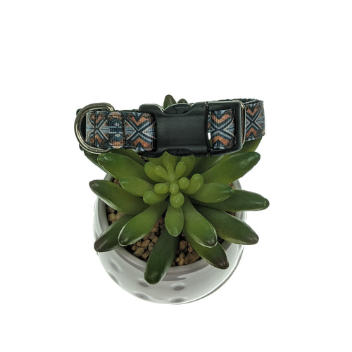 Blue Mosaic dog collar (Small)