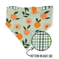 Peaches and Leaves Gingham Plaid/Multi Green Plaid Reversible Bandana