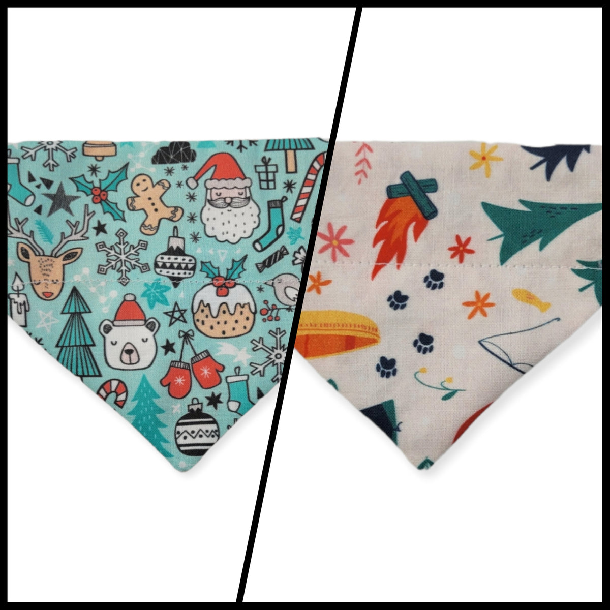 Camping/Christmas Doodle Slide-on Bandana (XX-Small)