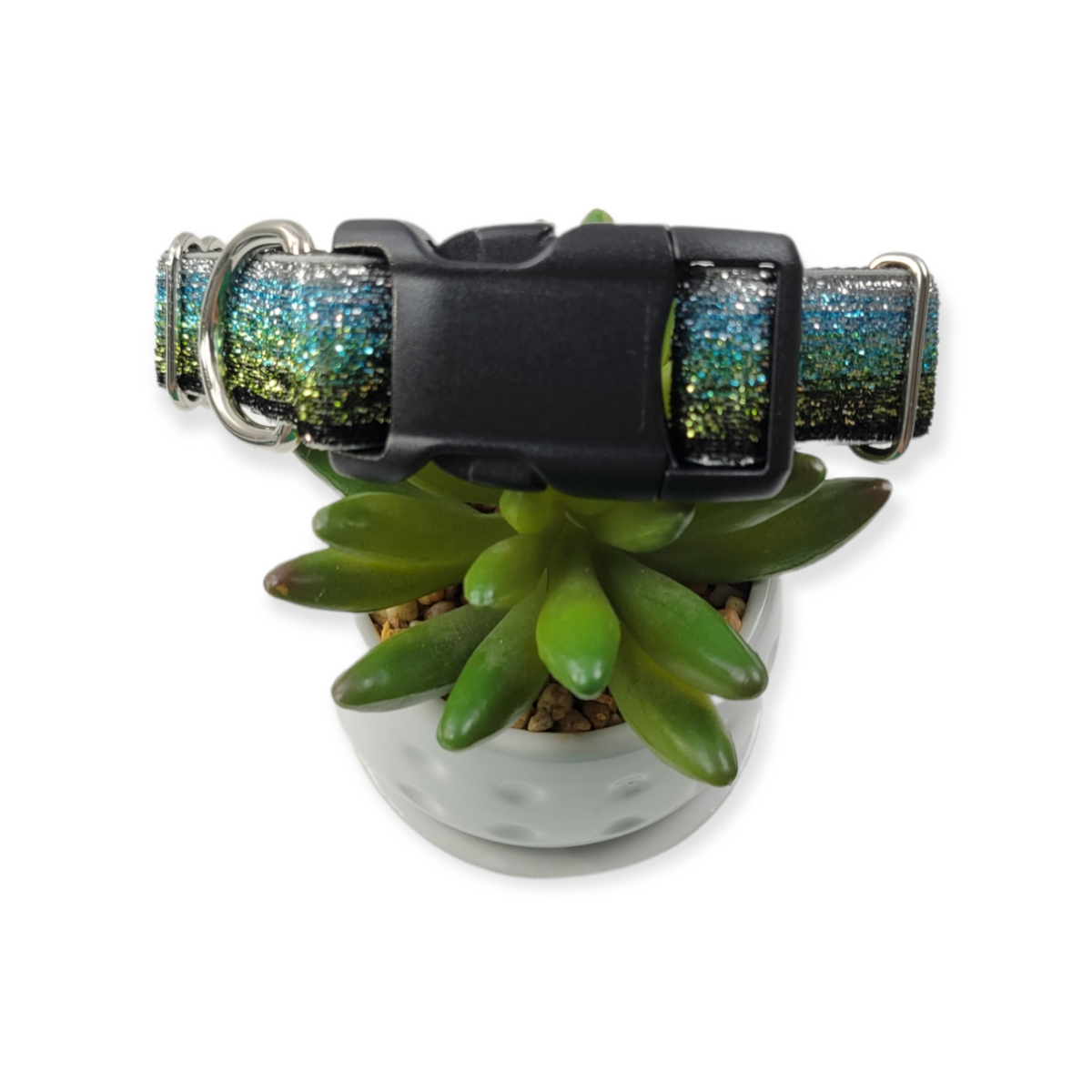 Green Ombre Dog Collar (Medium, 1" wide)