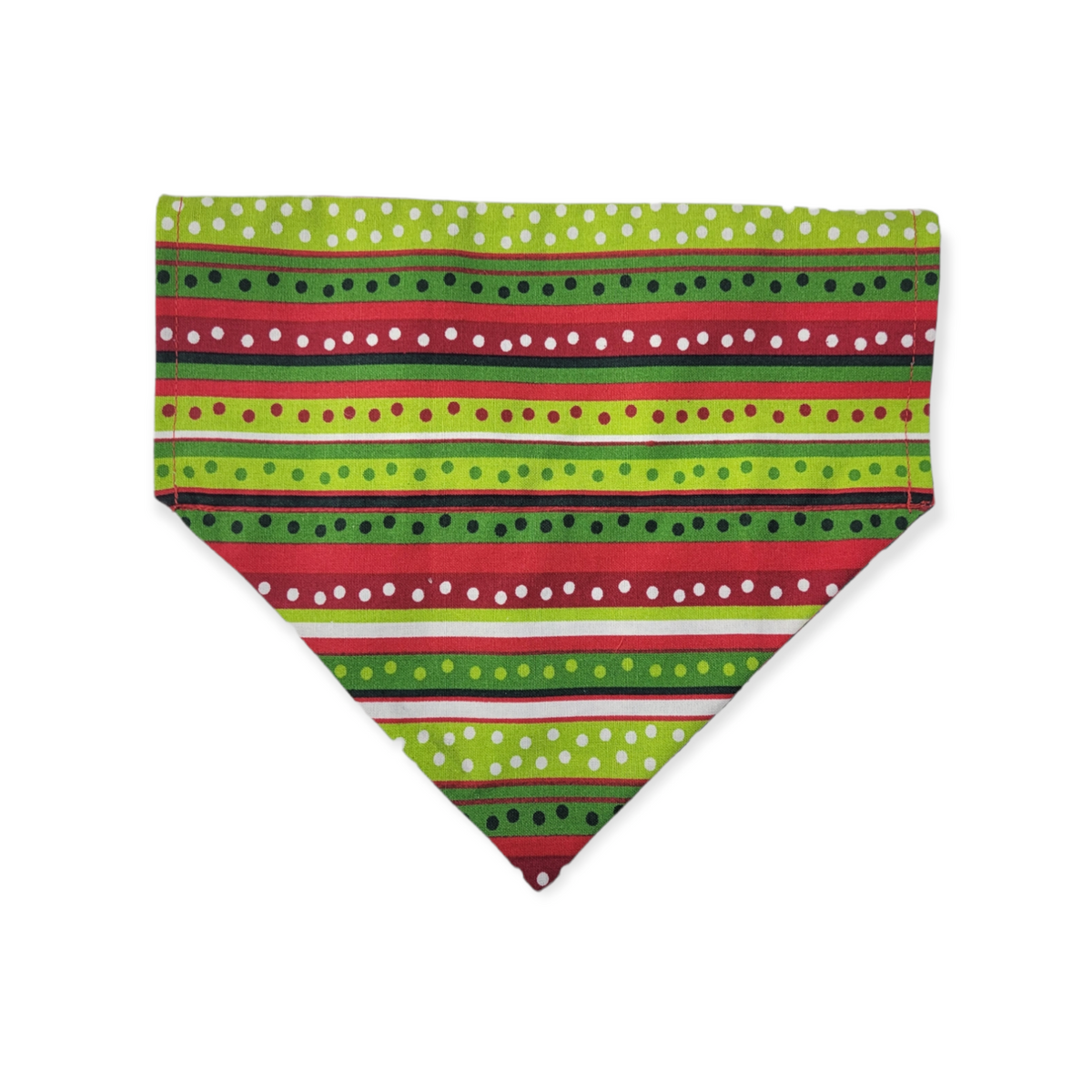 Woof/Christmas Stripes Reversible Slide-on Bandana (Medium)