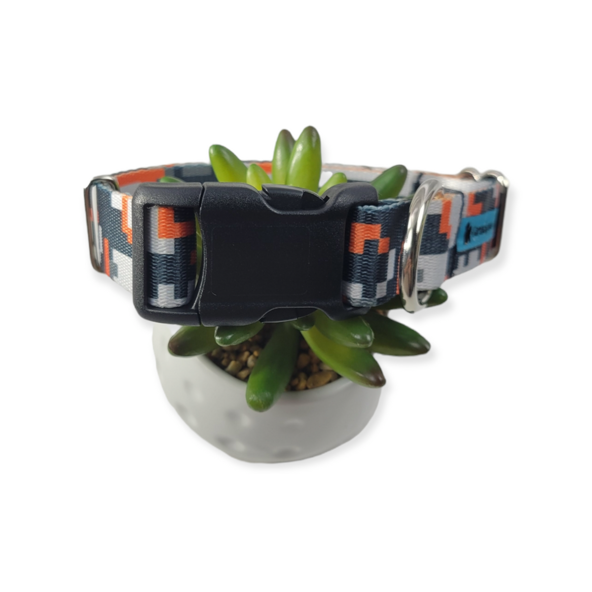 Orange Digital Camo Dog Collar (Medium, 1" wide)