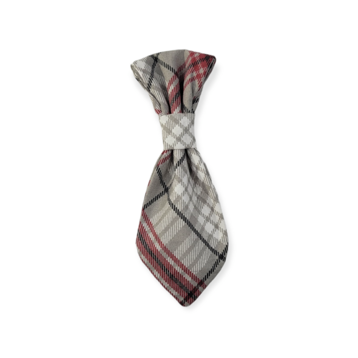 Gray Plaid Dog Necktie (Large)