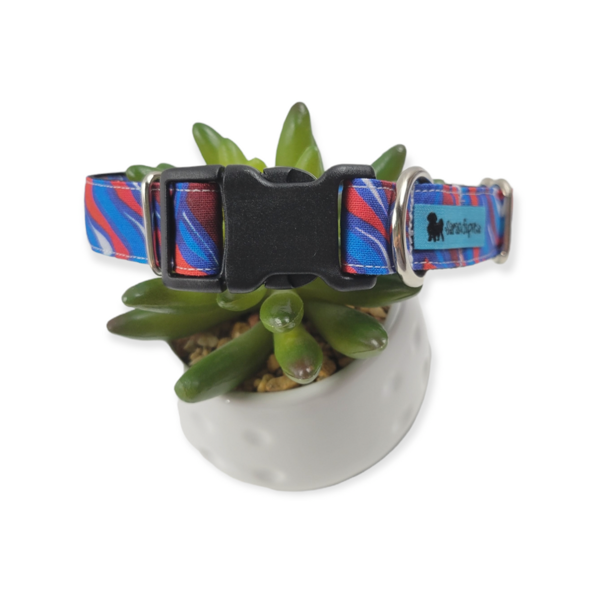 Patriotic Stained Glass Dog Collar (Medium)