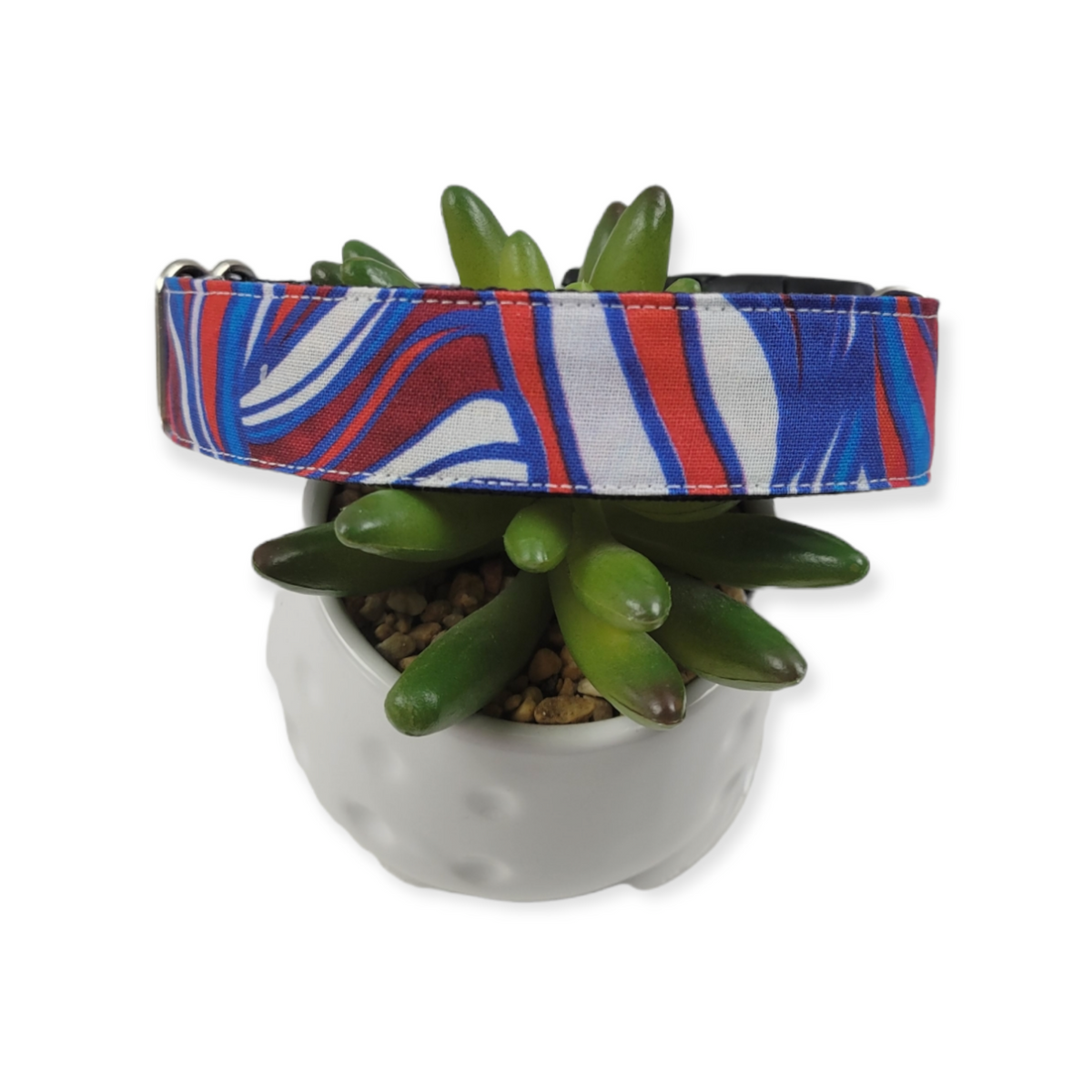 Patriotic Stained Glass Dog Collar (Medium, 1" wide)