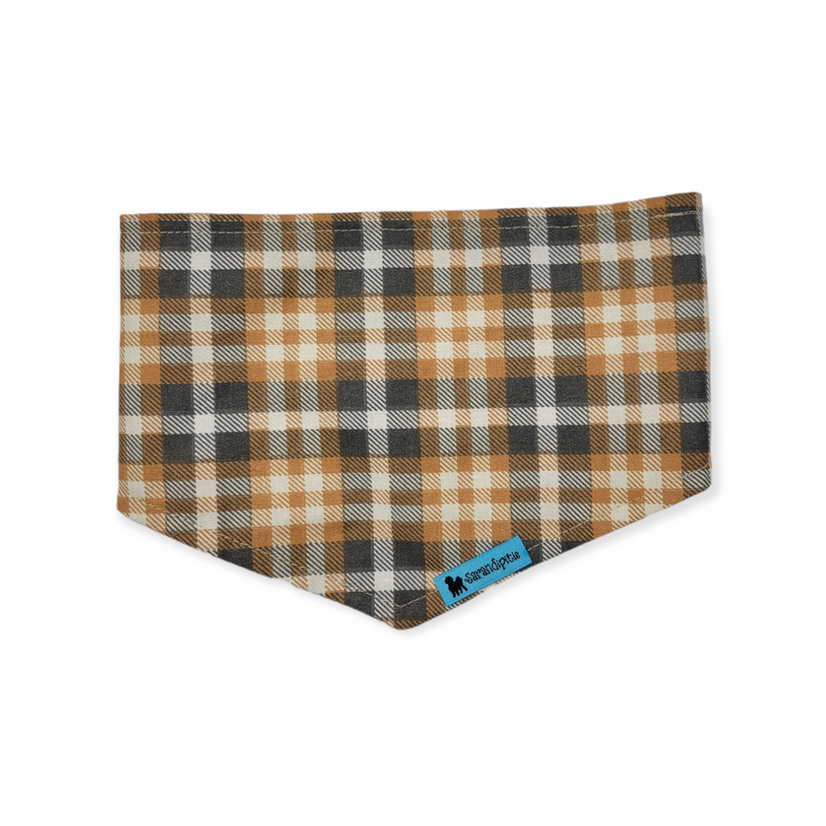 Fall Leaves/Fall Plaid Reversible Tie-on Bandana (Small)