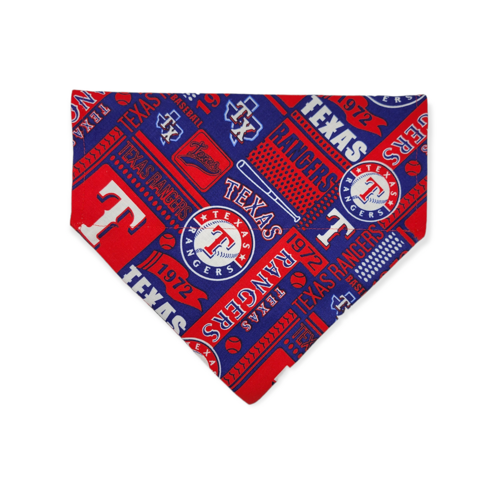 Rangers/Red plaid Reversible Slide-on Bandana (Medium)