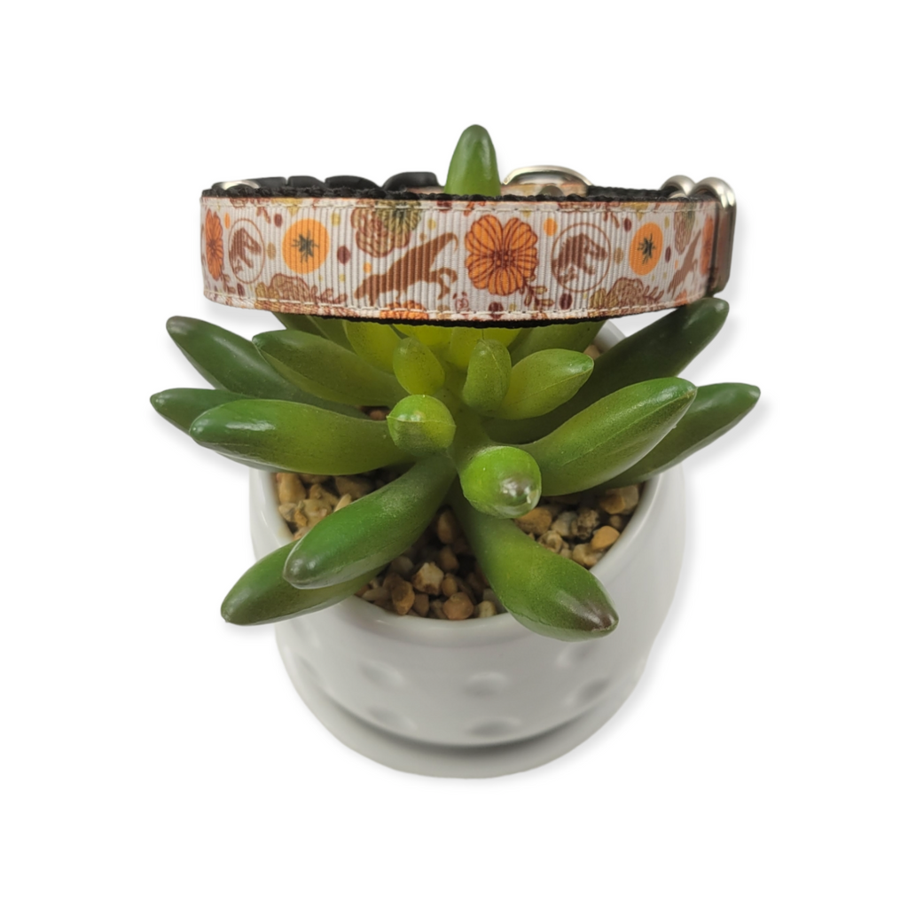 Jurassic Floral dog collar (Small)