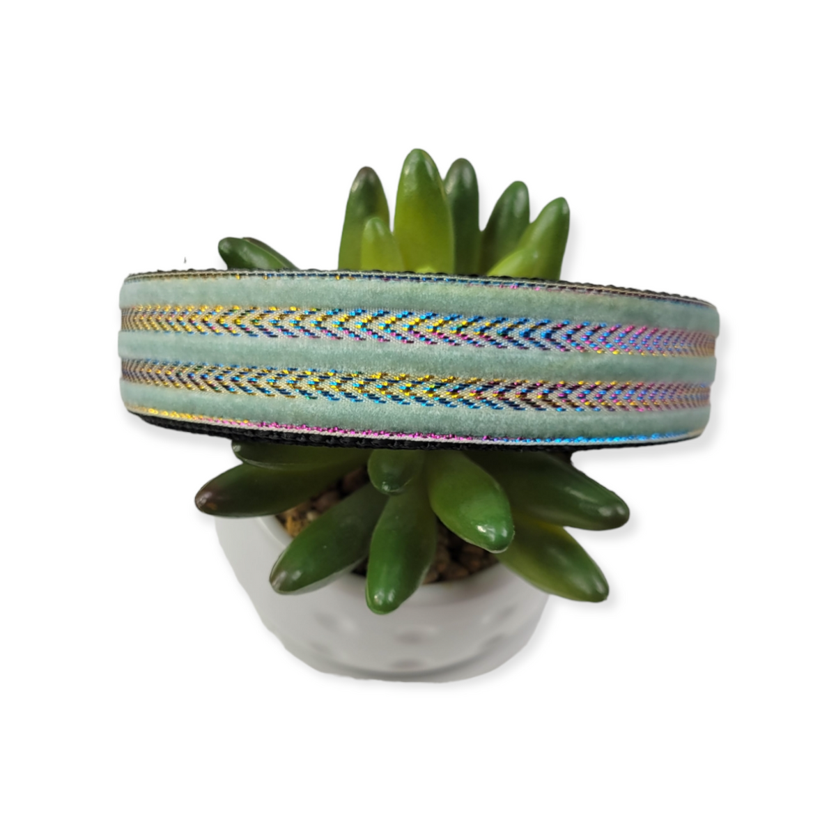 Sage Velvet Dog Collar (Large)