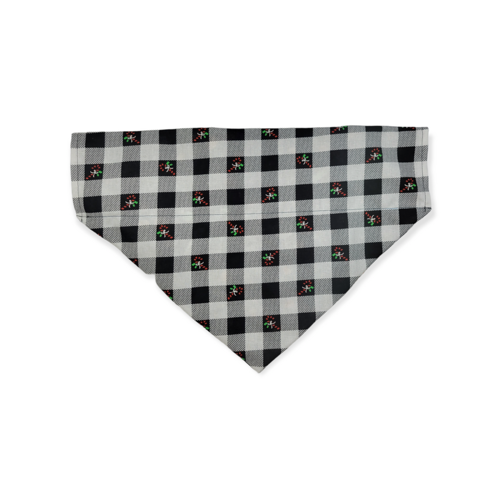 Retro Halloween/White Buffalo Plaid Slide-on Bandana (Large/X-Large)