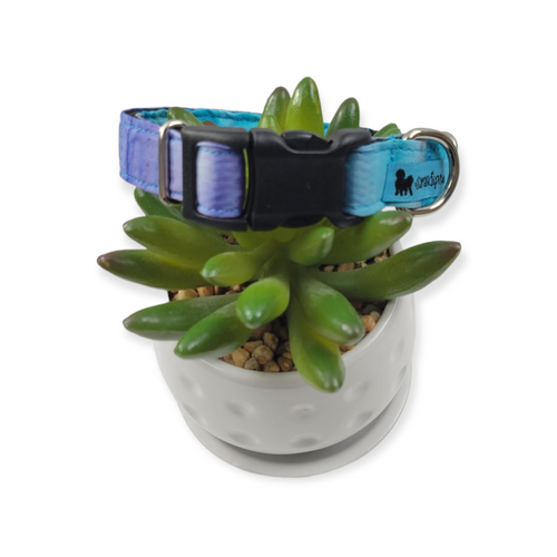 Blue & Purple Watercolor Dog Collar (Small)