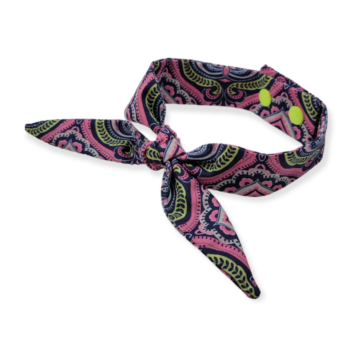 Navy & Pink Paisley Neckerchief Scarf (Large)